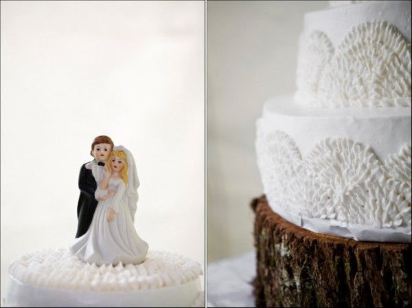 Rustic Wedding Cake on Rustic Cake Stand