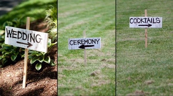 Directional Signs for a Country BBQ Wedding