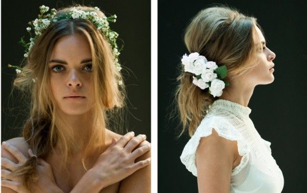Wedding hair with flowers for a rustic wedding