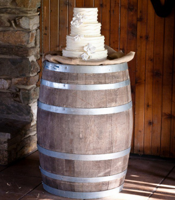 Whiskey Barrel Wedding Decor
