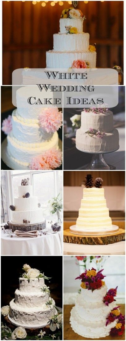 Beautiful gallery of white wedding cakes filled with ideas.