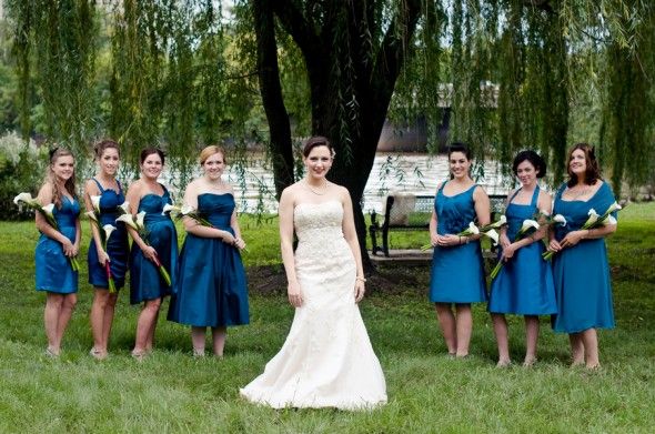 blue-vintage-chic-bridesmaid-dresses