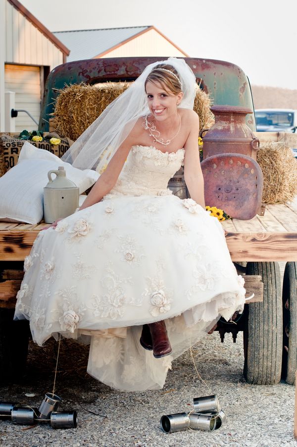 sunflower lace wedding dress
