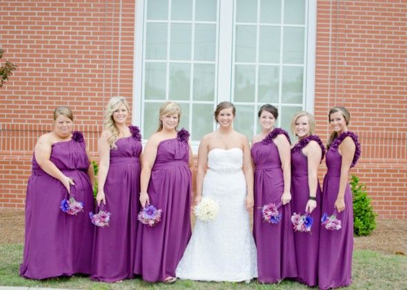 long-purple-one-shoulder-bridesmaid-dress