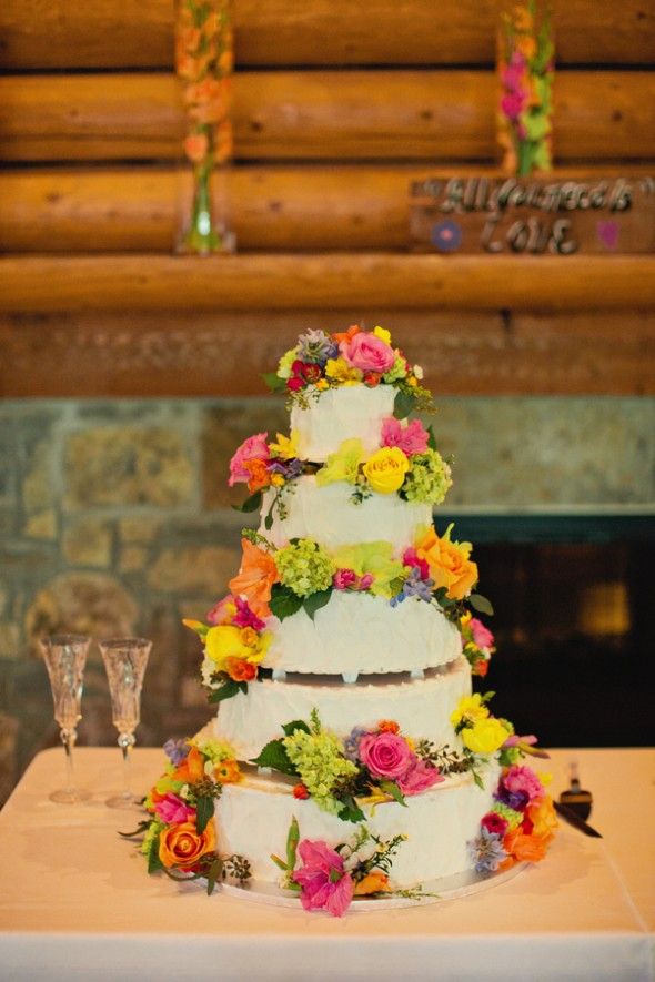 brightly-colored-flower-wedding-cake