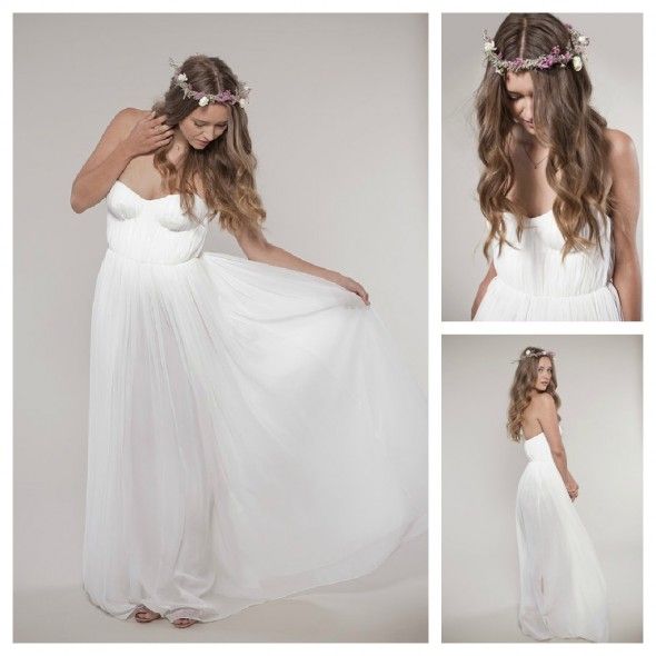 boho-wedding-strapless-gown
