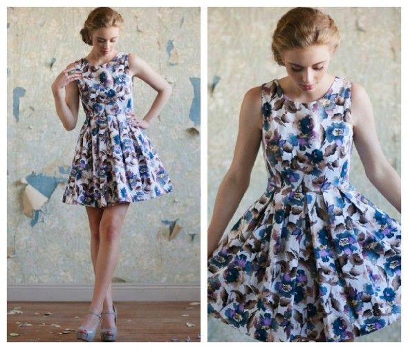 A floral bridesmaid dress for a rustic, vintage or barn wedding