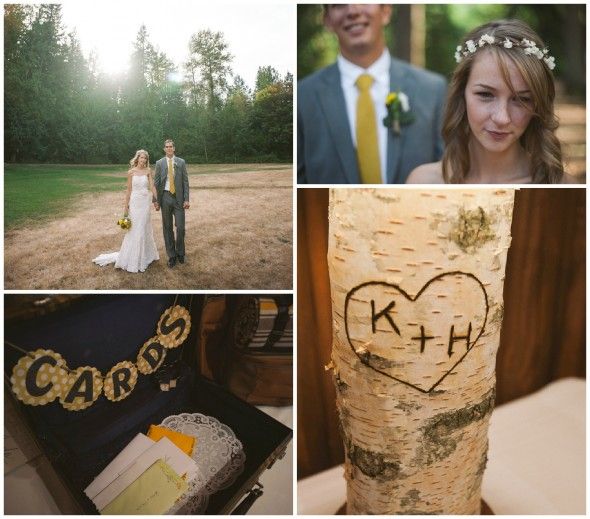 A rustic woodsy wedding with birch decorations