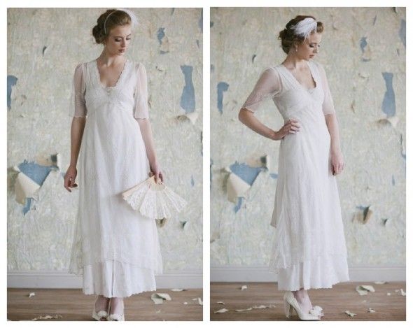 short-vintage-style-wedding-gown