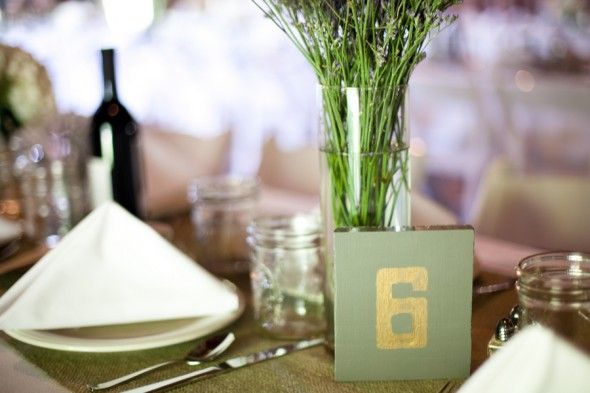 Table numbers for a farm wedding