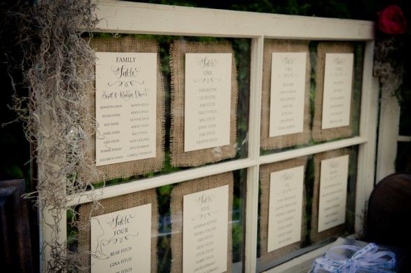 Table Assignments Display At Vintage Wedding