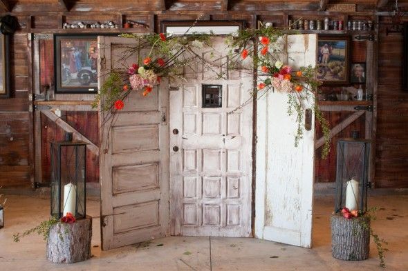 Vintage doors used at wedding