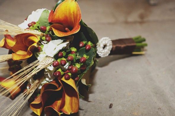 Rustic Fall Colored Wedding Bouquet