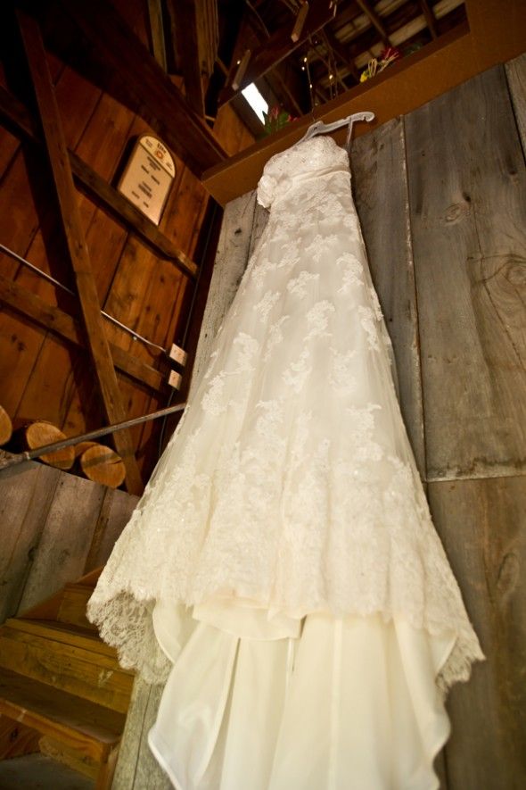 A rustic country wedding gown 