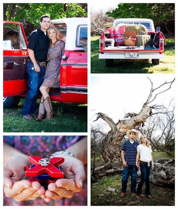 Engagement pictures on a farm