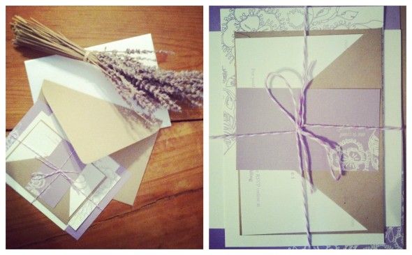 Purple lavender wedding invitations