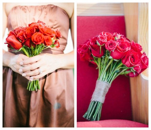 A red rose wedding bouquet 