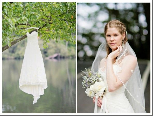 A rustic chic bride at her country wedding