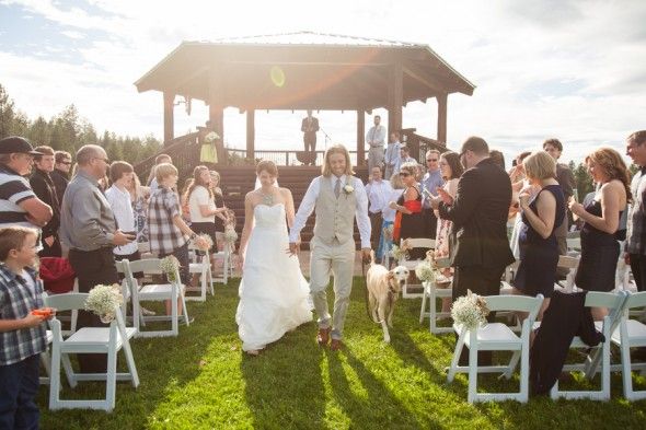 A farm wedding ceremony