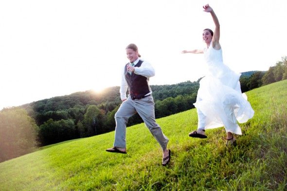 Country Vermont Wedding Couple