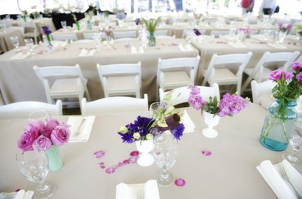 Purple Wedding Centerpieces and flowers