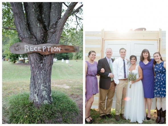 Wood wedding reception sign