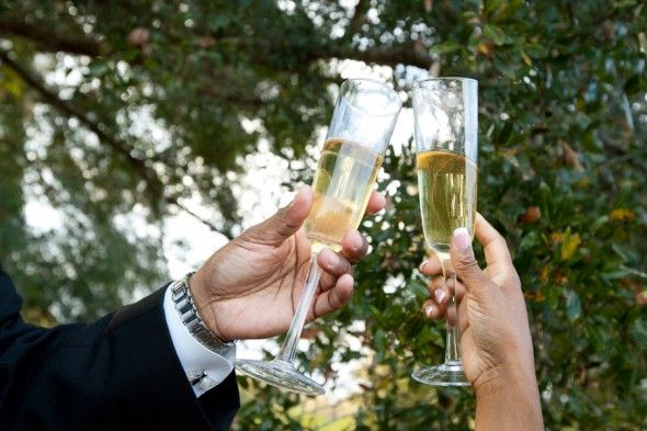 Champagne At Engagement Session