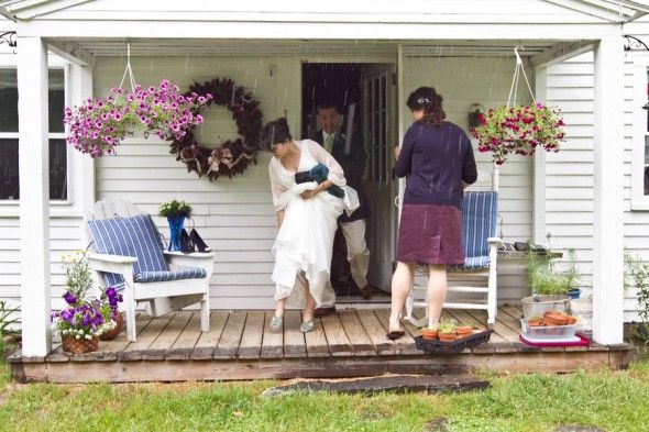 Backyard Style Wedding On Porch