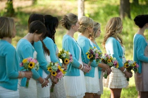 Bridesmaid dresses with sweaters
