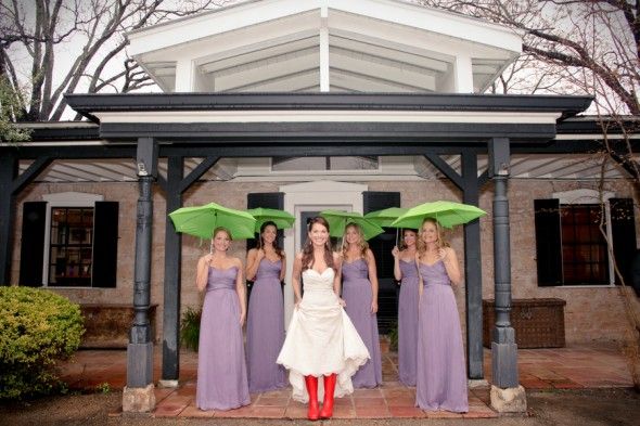 Bridesmaids With Umbrellas