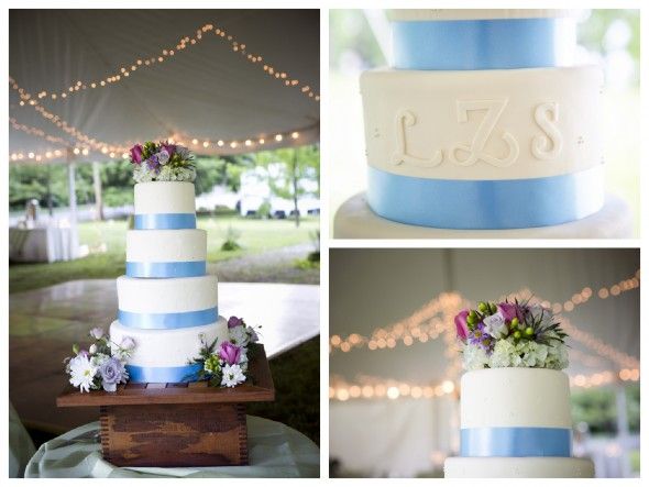 Blue White Wedding Cake