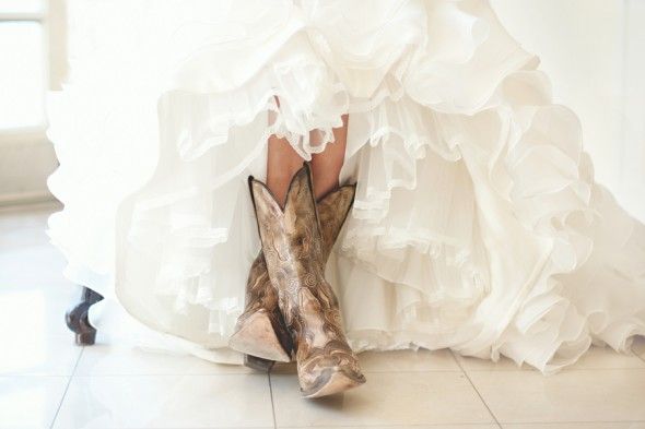 Cowboy Boots On Bride