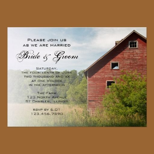 Red Barn Wedding Invitation