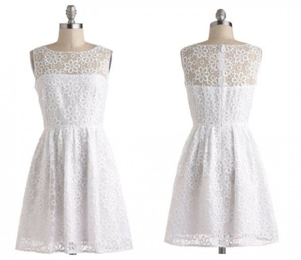 White Flower Lace Dress