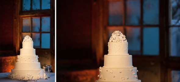 White Rustic Wedding Cake
