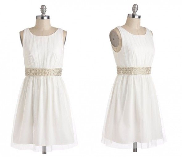 White Short Reception Wedding Dress