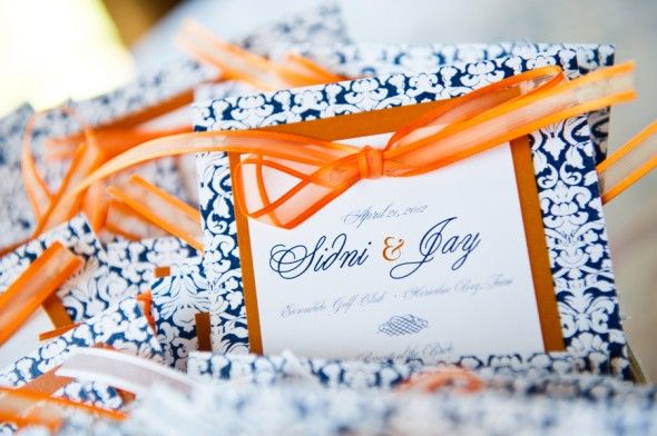 Blue Orange Wedding Programs