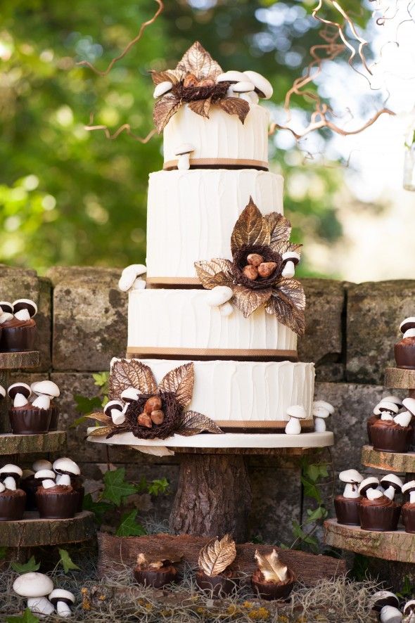 Woodland theme wedding cake