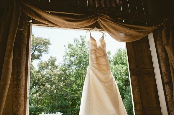 Wedding Dress In Barn