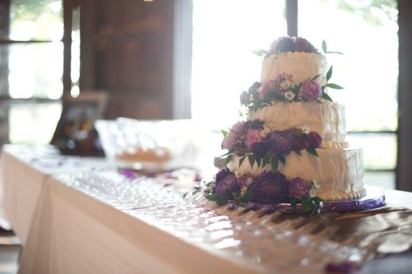 Purple Wedding Flower Cake