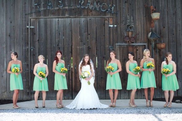 Bright Green Bridesmaid Dress