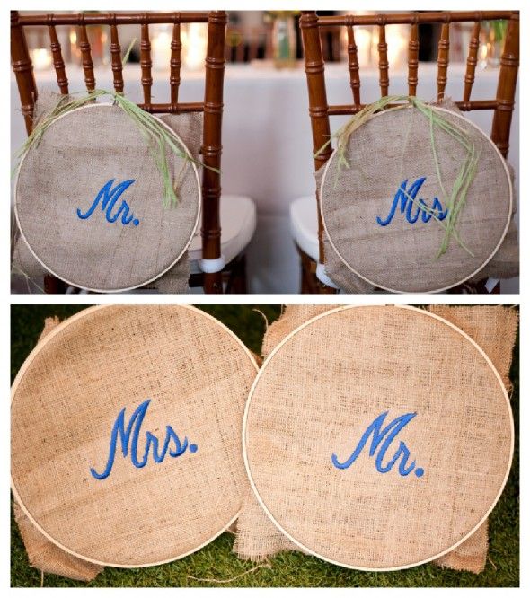 Embroidered Mr Mrs Sign