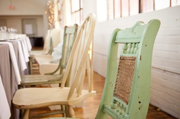 Mismatched Chairs At Wedding