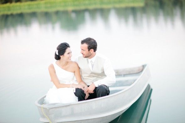 Wedding Couple In Boat