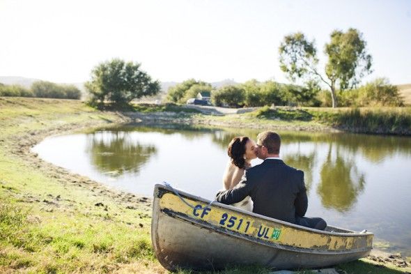Wedding Couple In Boat