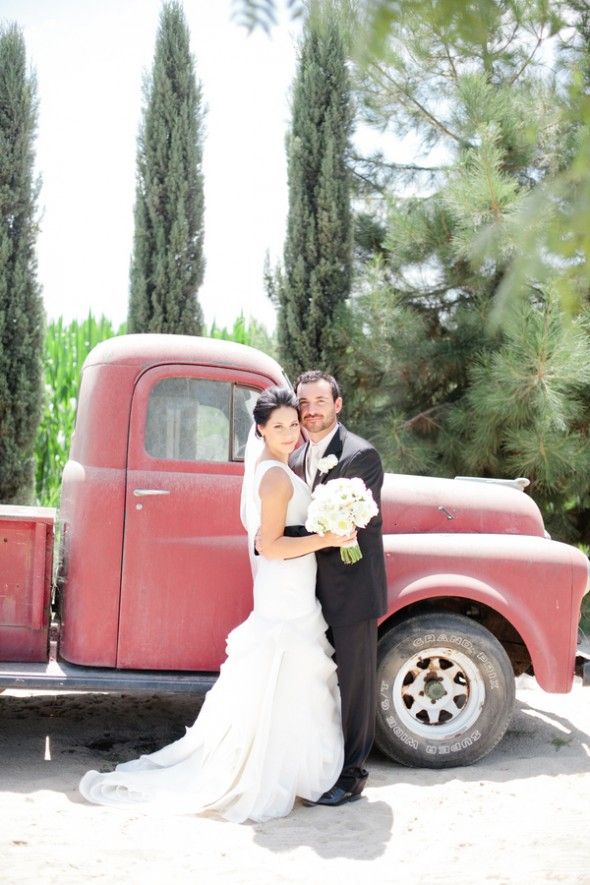 Wedding With A Red Truck