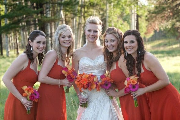 Orange Bridesmaids Dresses