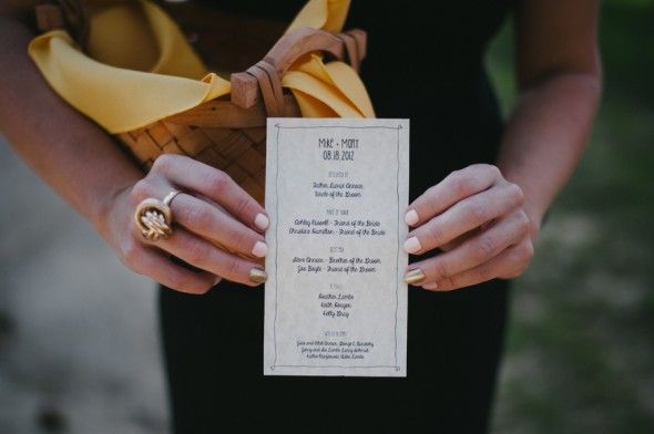 Backyard Wedding Program