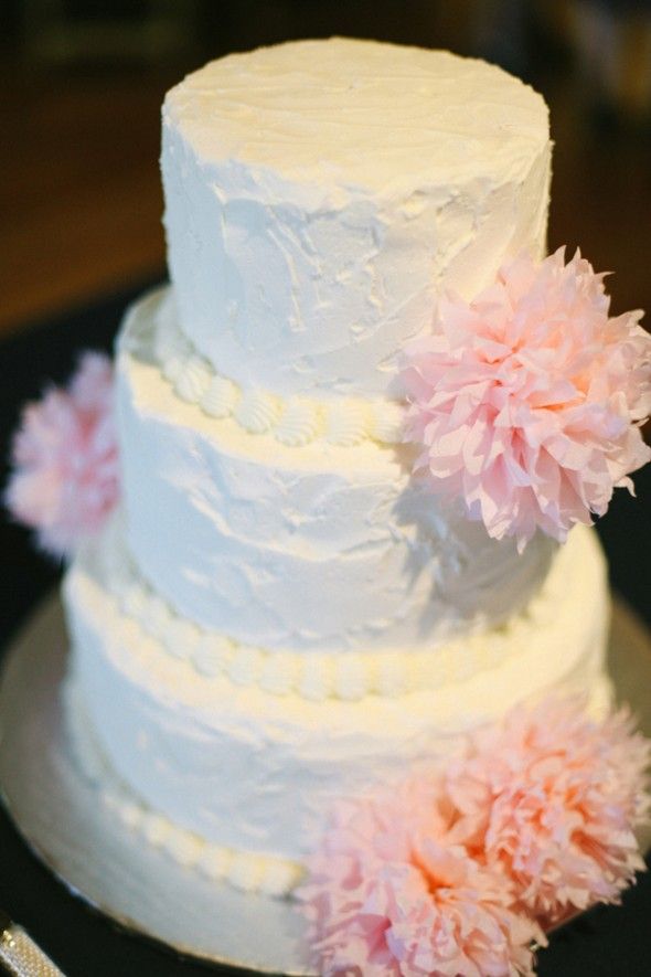 White And Pink Wedding Cake