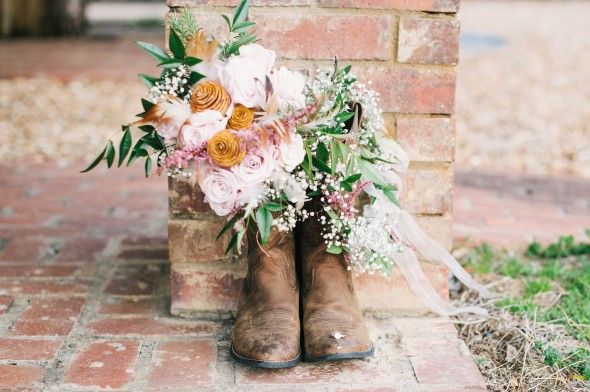 Cowboy Boots For Wedding With Flowers